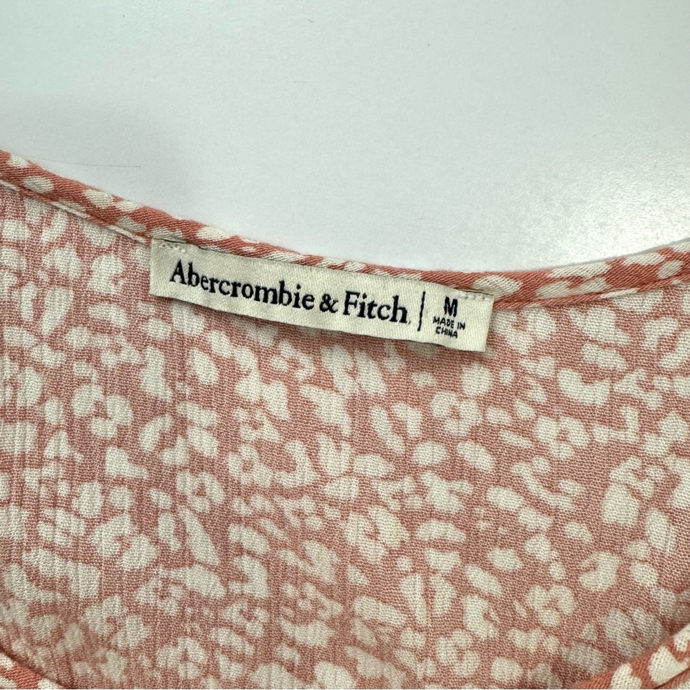 Abercrombie & Fitch Dress Ditsy Pink Leopard Mini Y2K 90s Summer Casual Sz M - Picture 8 of 13